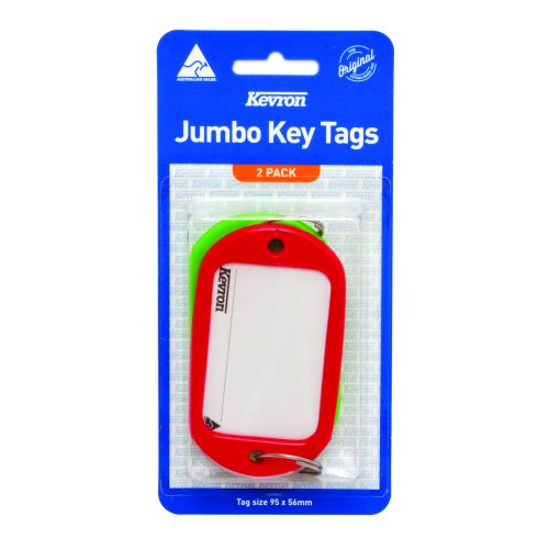 Key Tag Kevron Jumbo Assorted Colour Pack of 2 Skout Office