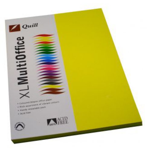 Copy Paper Quill A4 XL Lemon Pk100 Skout Office Supplies