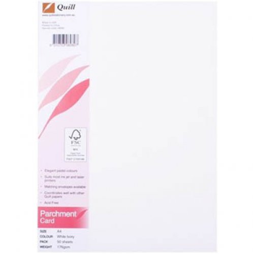 Parchment Paper Quill A4 90gsm White Ivory 100Pk Skout