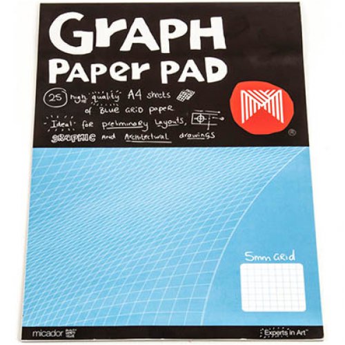 Graph Pad Micador A4 2mm 25 Sheets Skout Office Supplies