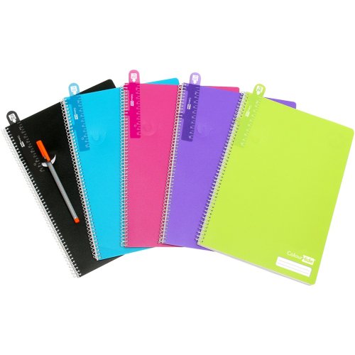 Notebook Marbig Colourhide A4 Assorted 240pg 5 Pack Skout