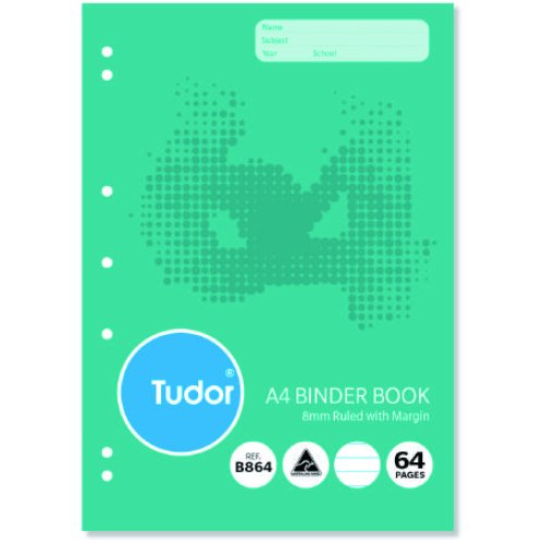 Binder Book A4 8mm Ruled 64 Page Tudor Skout Office Supplies