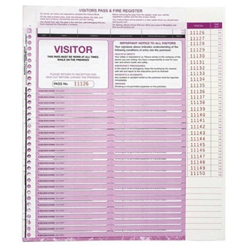Corporate Visitors Security Format Register Kit Refill Zions CVSFR