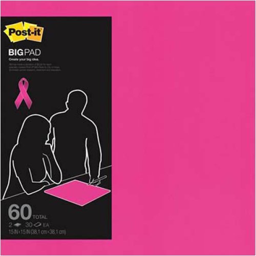 Postit Notes Big Pad BP15P 381x381mm Bright Pink 30 Sheets