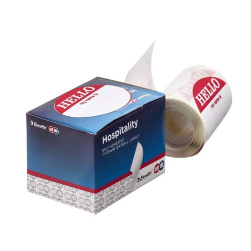Hospitality Labels Example Hospitality Labels - Quik Stik - 48 x 63 - Hello - White - Pack of 100 ...