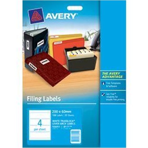 Label Avery Inkjet J8171 L/arch 4up 936051 Pk25 Skout Office Supplies