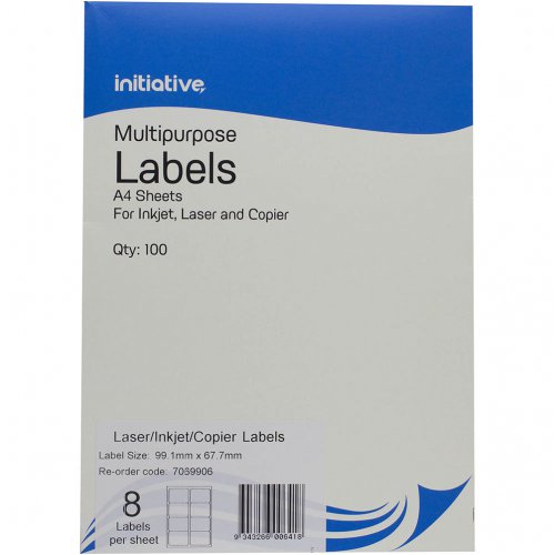 Multipurpose Labels Initiative 8up 99.1x67.7mm Pack of 100 | Skout ...