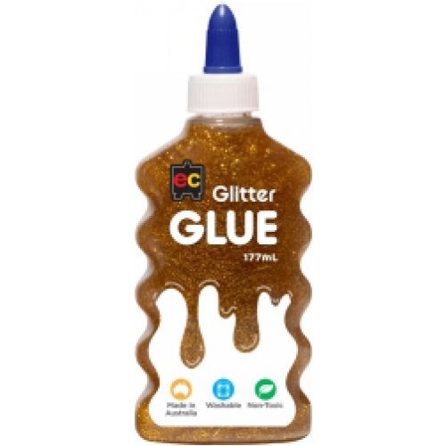 Glitter Glue EC 177ml Gold Skout Office Supplies