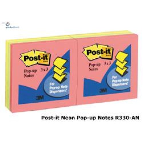 Post It Note 3M R330 6AQ Pop Up 73 x 73mm Assorted Aquatic 6pk | Skout ...