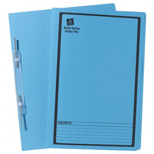 Spiral Spring File - Avery - FC - Blue Printed Black - Box of 25 ...
