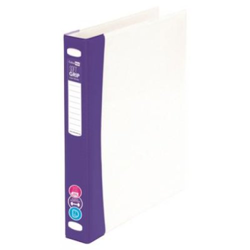 Insert Binder Colourhide A4 2D Ring 25mm Soft Grip Purple Skout Office Supplies