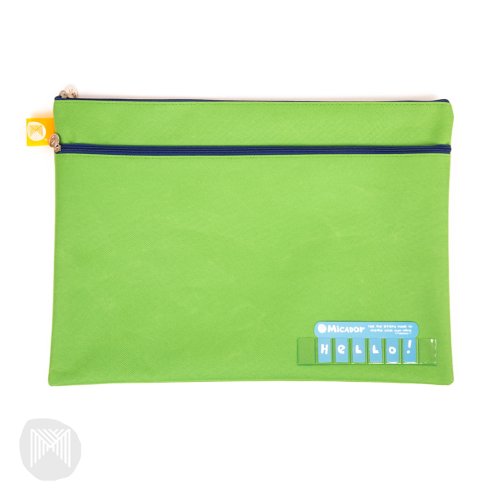 Pencil Case Micador Name Twin Zip 375x264mm Green Skout