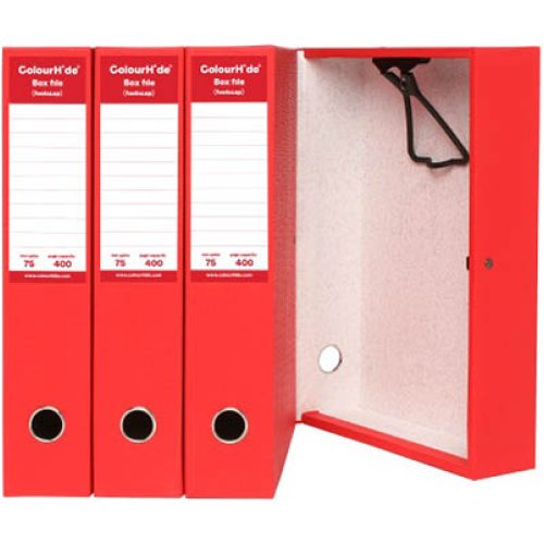 Box File - Colourhide - Foolscap - Red | Skout Office Supplies