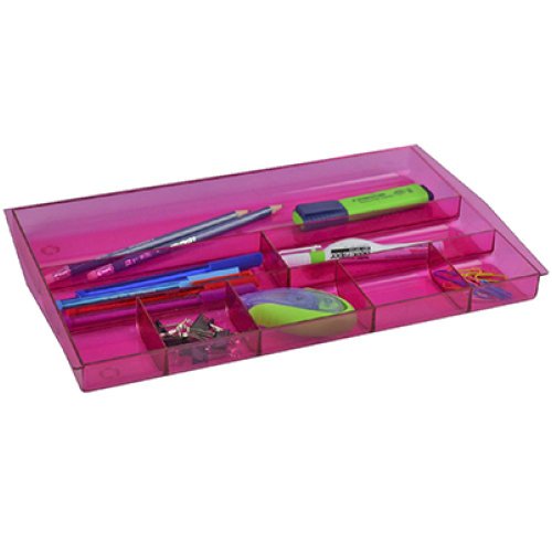 Drawer Tidy Tray Italplast Tinted Pink Skout Office Supplies