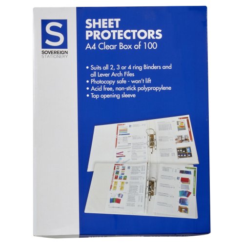 Sheet Protectors Sovereign A4 Box 100 Skout Office Supplies