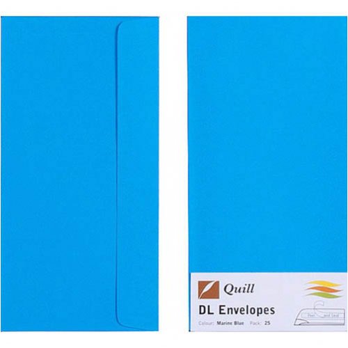 Envelopes Quill DL 80gsm Marine Blue Pack of 25 Skout
