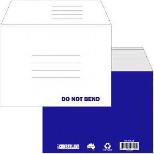Cardboard Envelope Cumberland A5 450gsm White/Blue Pack of 25