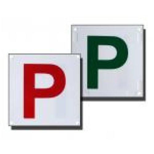 Driver P Plates Reversible Suction Cap (P Red P Green ) Pack of 2