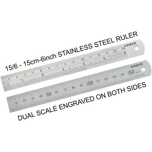 Ruler - Osmer - 15cm/6 Inch - Stainless Steel | Skout Office Supplies