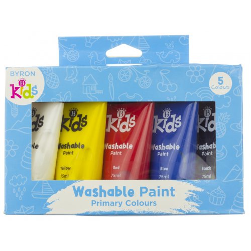 Acrylic Paint Jasart Byron 75ml Kids Washable Primary Colours
