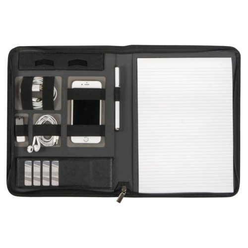 Compendium - Modena - A4 - Re-charge - Zipper - Black (inc Power Bank ...