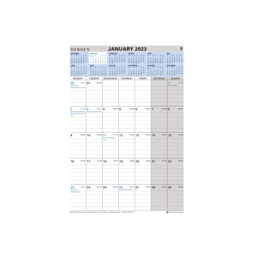 Calendar 2023 Collins 210x297mm Wiro Month To View Skout Office
