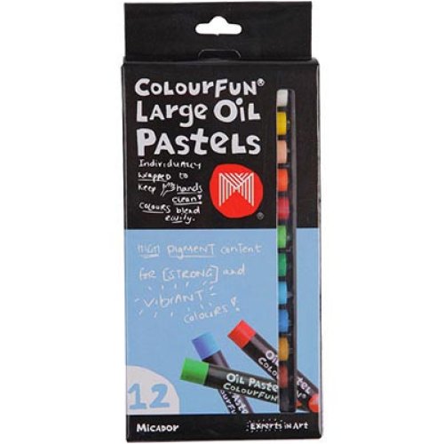 Crayons Micador Oil Pastels Fluorescent Pack of 12 Skout Office Supplies
