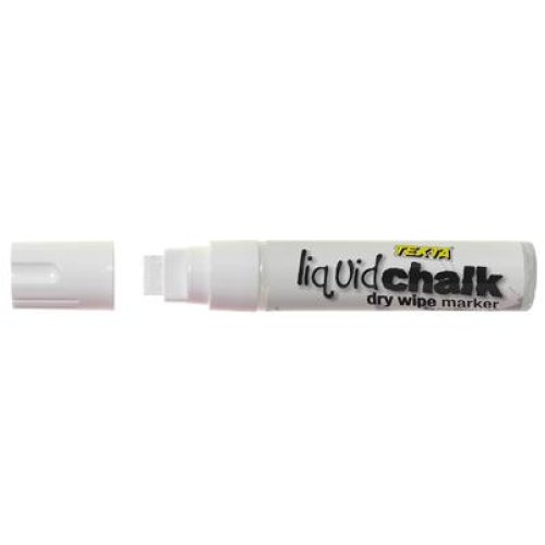Marker Liquid Chalk Texta Dry Wipe Chisel White Skout Office