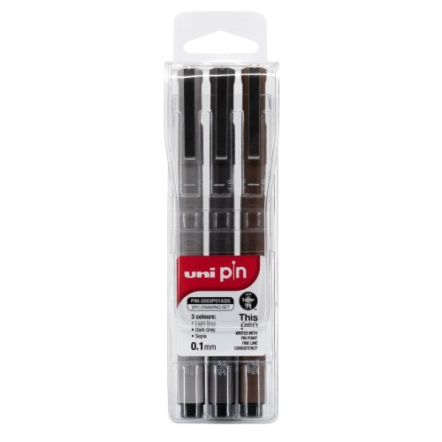 Fineliner Pen Uni-Ball 200 Pin Light Grey/Dark Grey