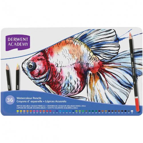 Coloured Pencil - Derwent Academy - Watercolour - Pack of 36