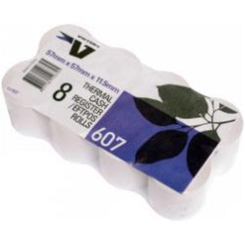 Cash Register Rolls Victory 57x57x11.5mm Thermal Pack of 8