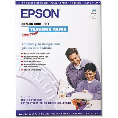 Transfer Paper Epson A4 Iron on 124gsm White Pack of 10