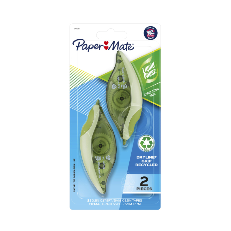 Correction Tape Liquid Paper Dryline Grip Recycled (Pack of 2) Skout Office Supplies