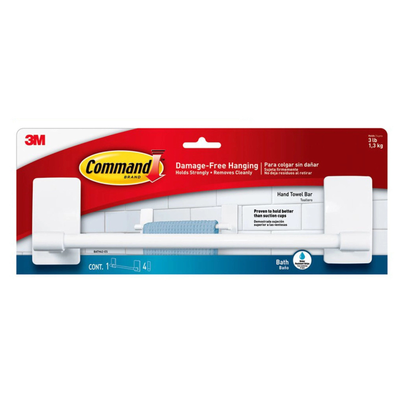 Bathroom Hand Towel Bar Command BATH42-ES Skout Office Supplies